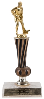1971-72 San Diego Gulls Rookie of the Year Award Presented to Orest Kindrachuk (Kindrachuk LOA)